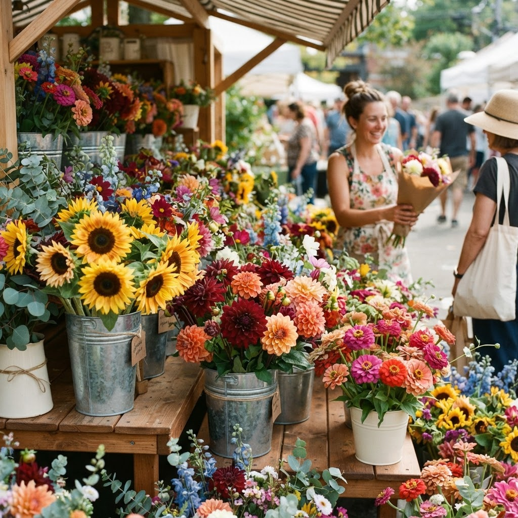 Dahlia season is peaking. Grab a bouquet from Never Enough Flowers.