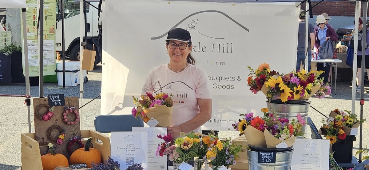 Huckle Hill Flower Farm at the market